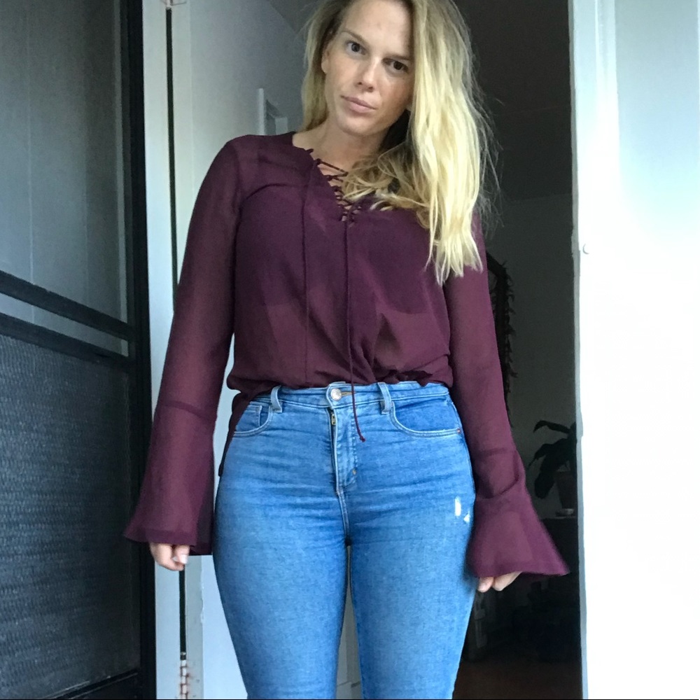 Super sheer polyester top